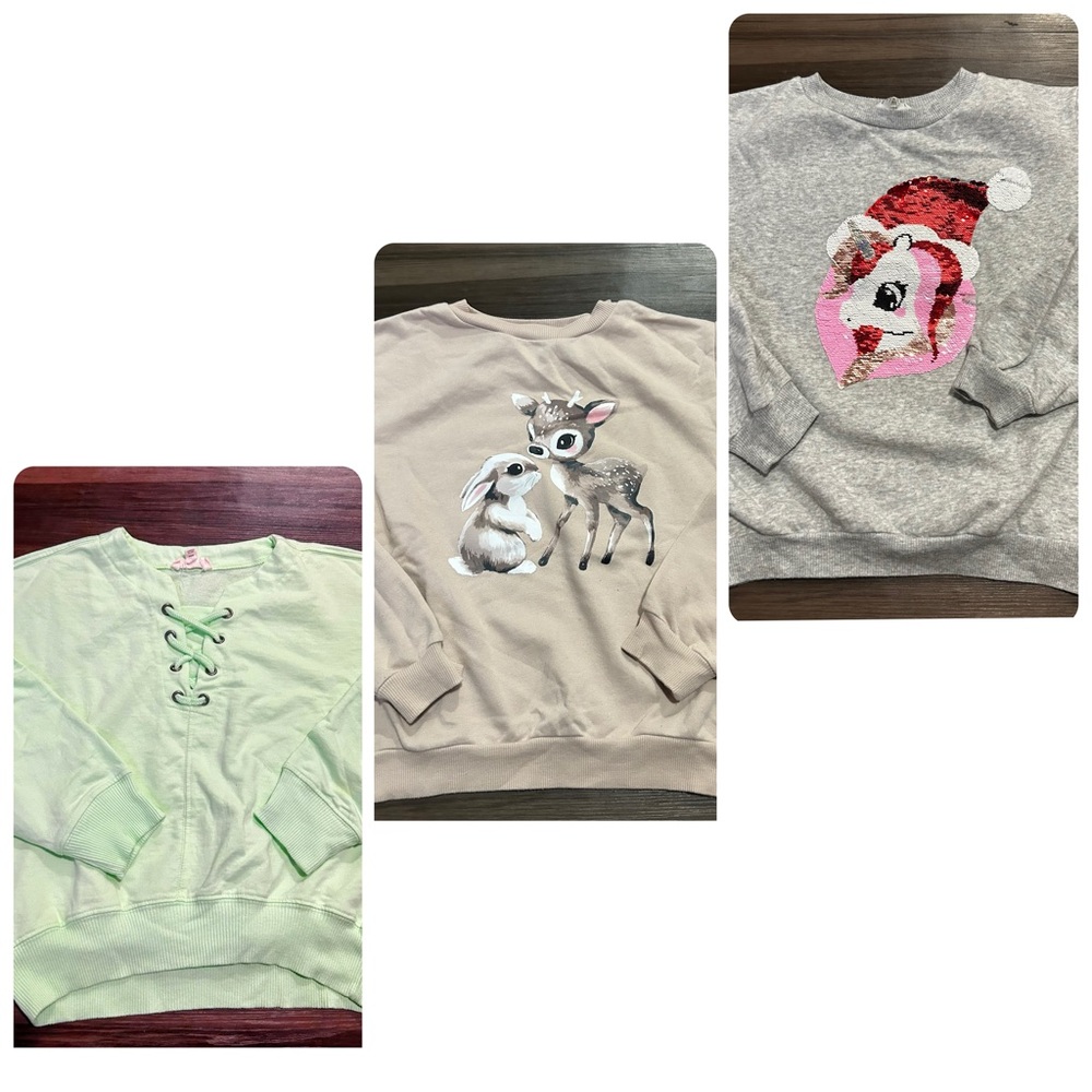 Bundle Of Girls Crew Neck Sweaters 8-10 Years